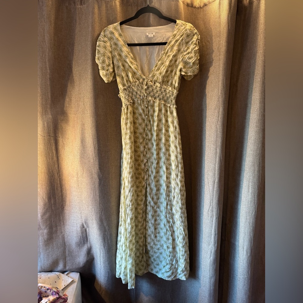 Kimchi Blue Light Green Patterned Maxi Dress